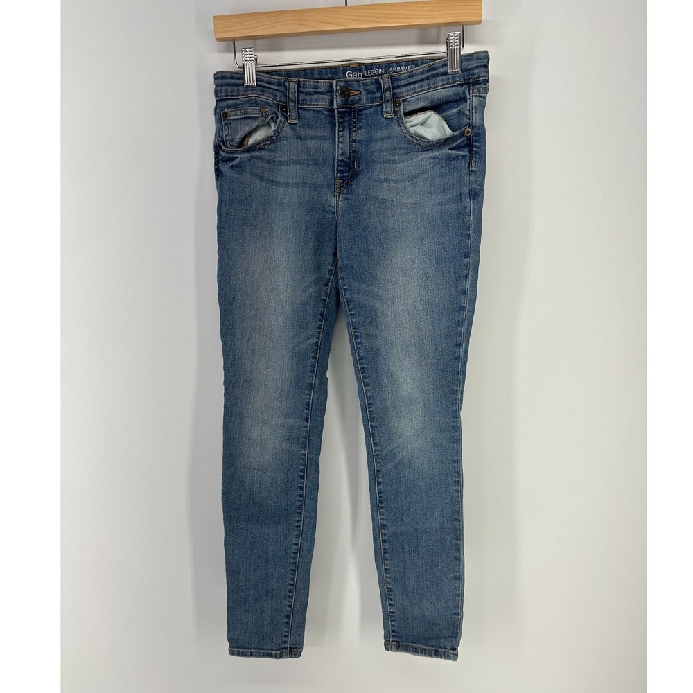 Gap Legging Skimmer Jeans Womens 2 26R Blue Skinny Mid Rise Stretch Ankle Denim‎